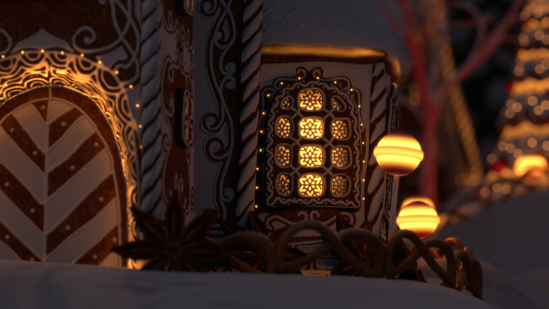 Gingerbread Village Low-poly 3D model_28
