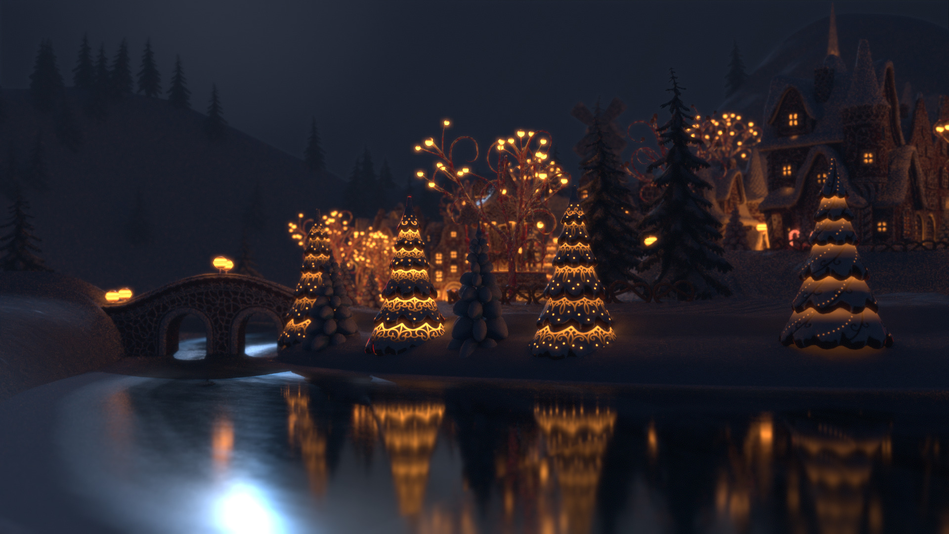 Gingerbread Village Low-poly 3D model_23
