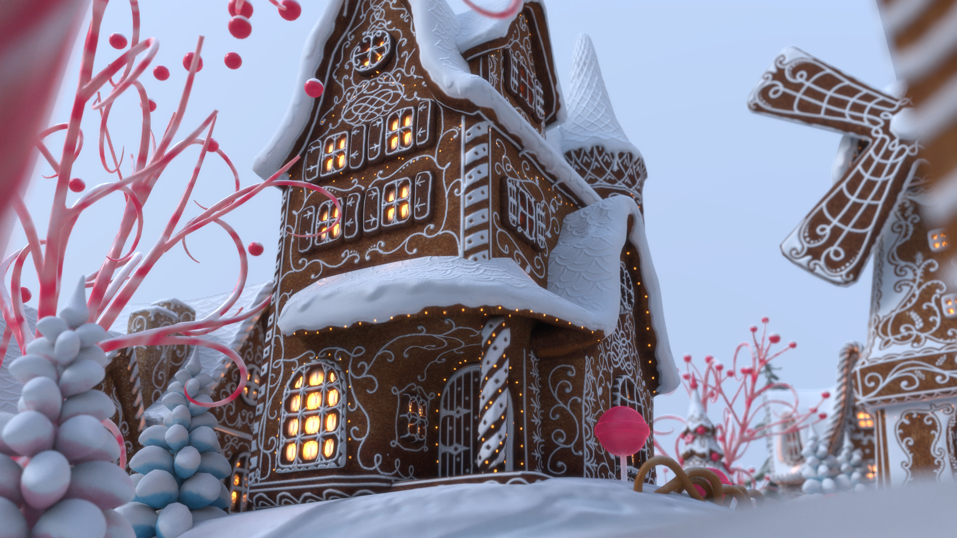 Gingerbread Village Low-poly 3D model_86