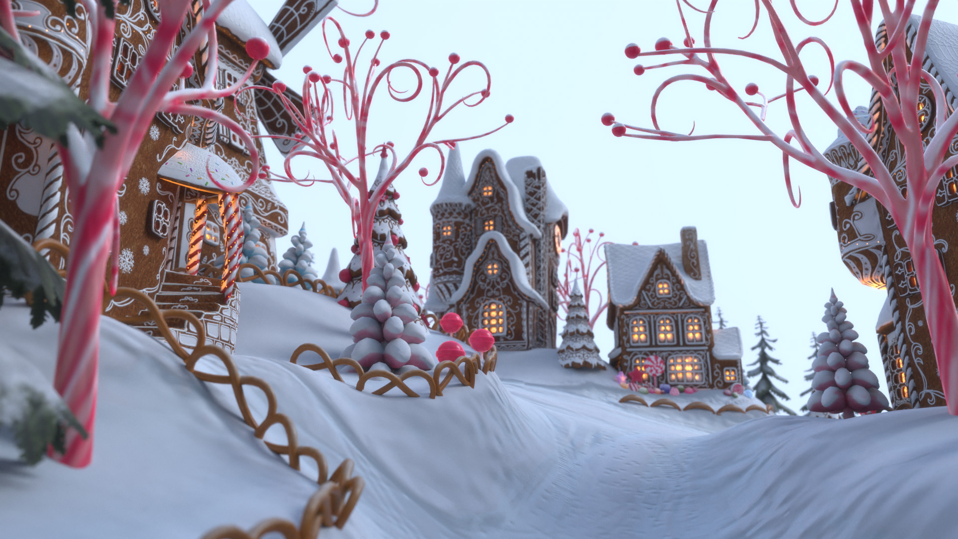 Gingerbread Village Low-poly 3D model_79