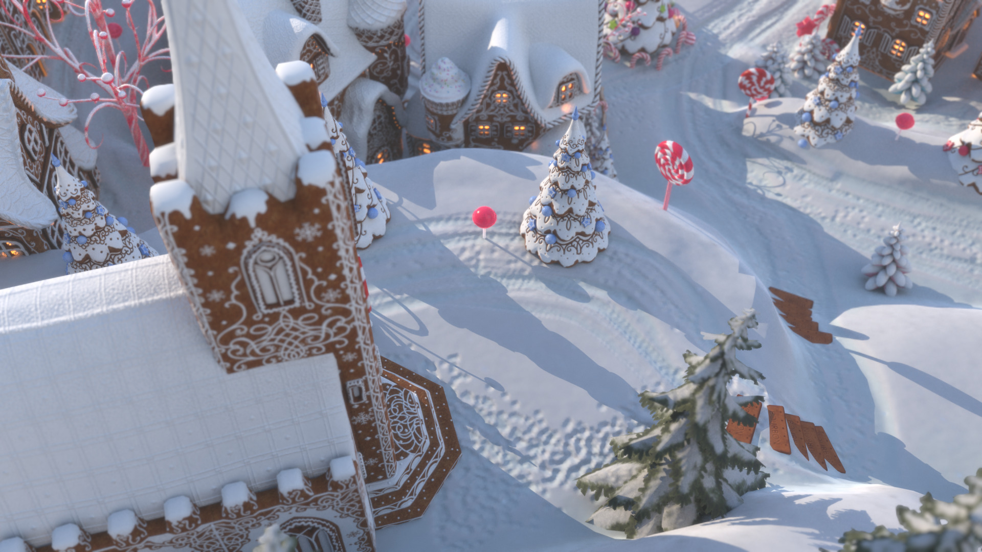 Gingerbread Village Low-poly 3D model_71
