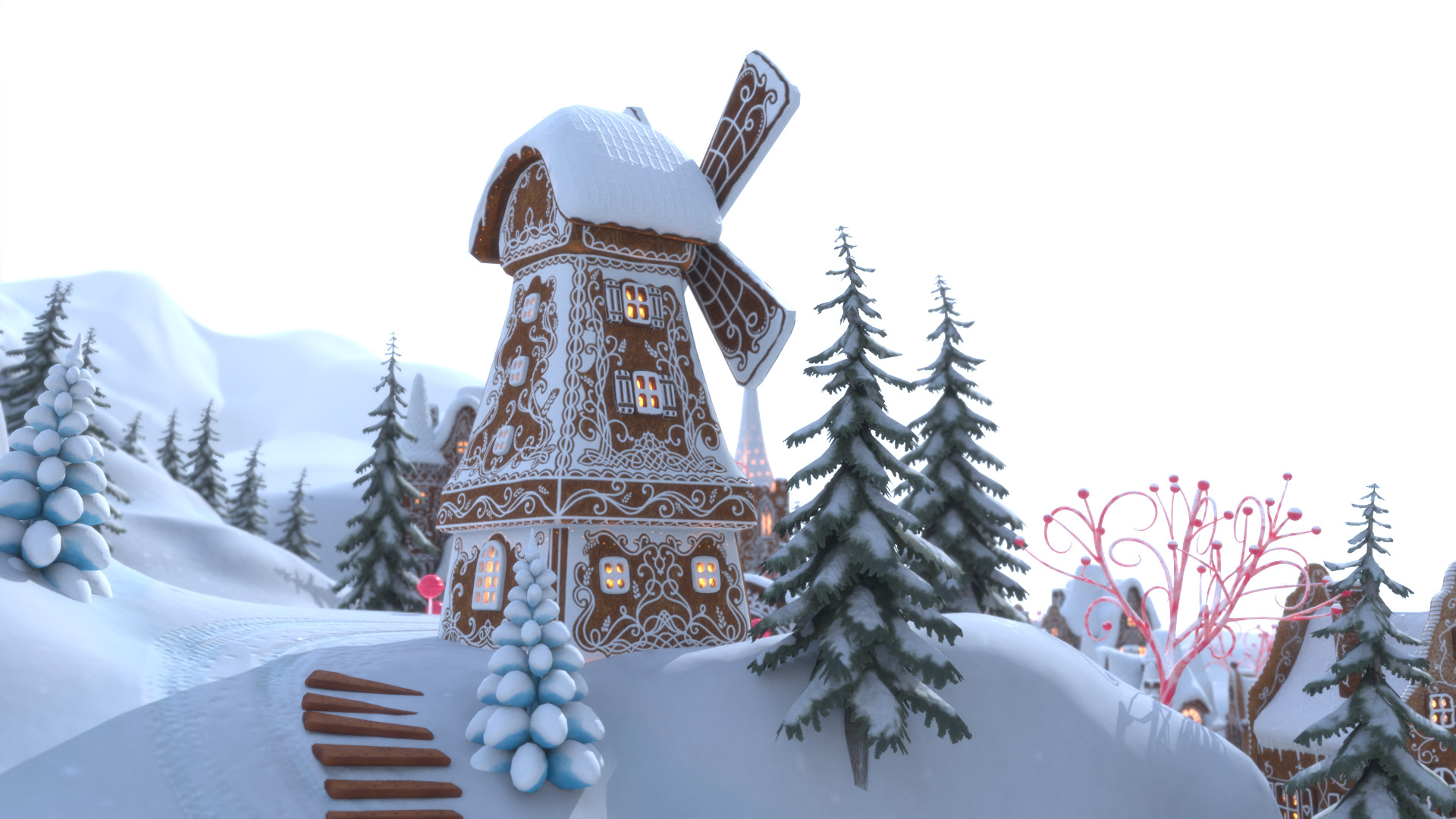 Gingerbread Village Low-poly 3D model_83