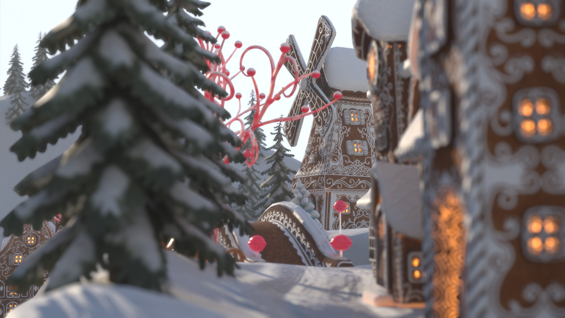 Gingerbread Village Low-poly 3D model_52