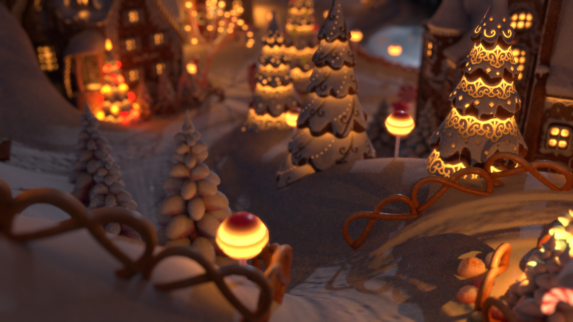 Gingerbread Village Low-poly 3D model_18