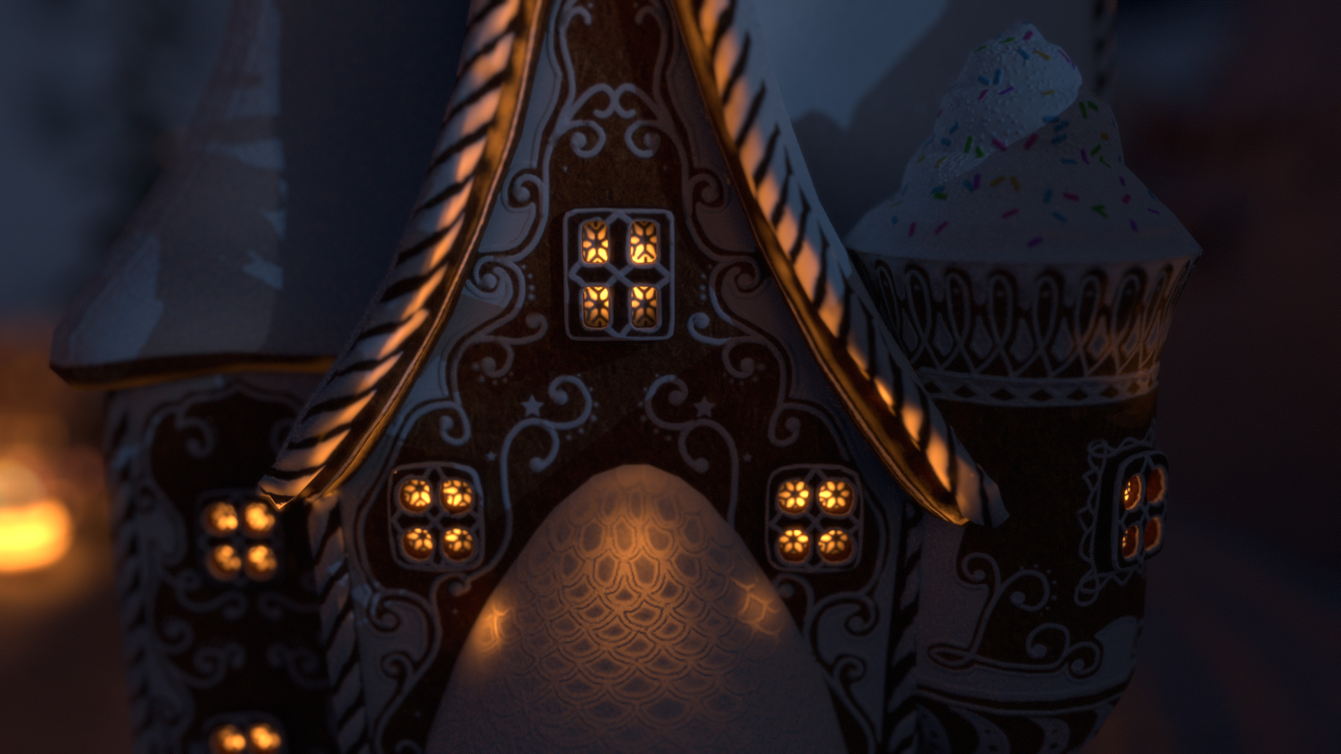 Gingerbread Village Low-poly 3D model_24