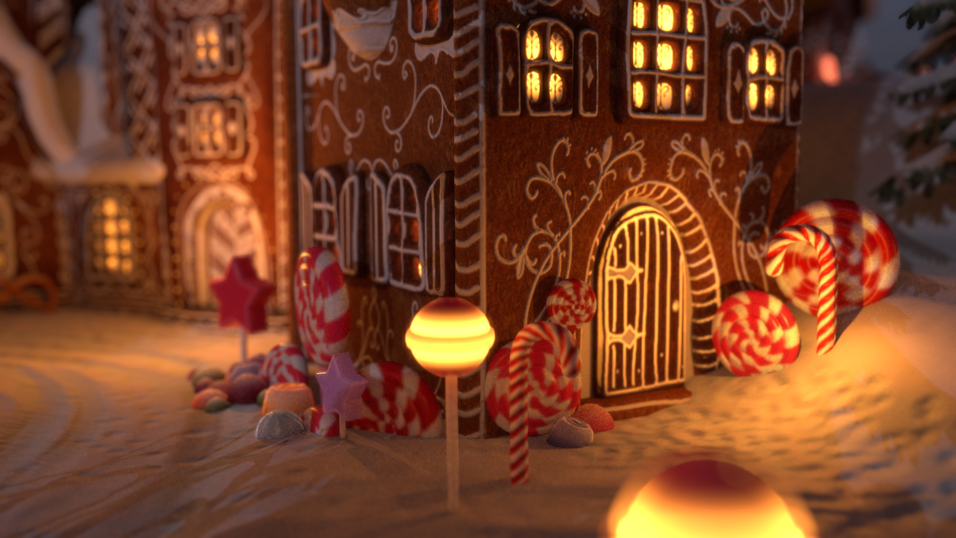 Gingerbread Village Low-poly 3D model_15