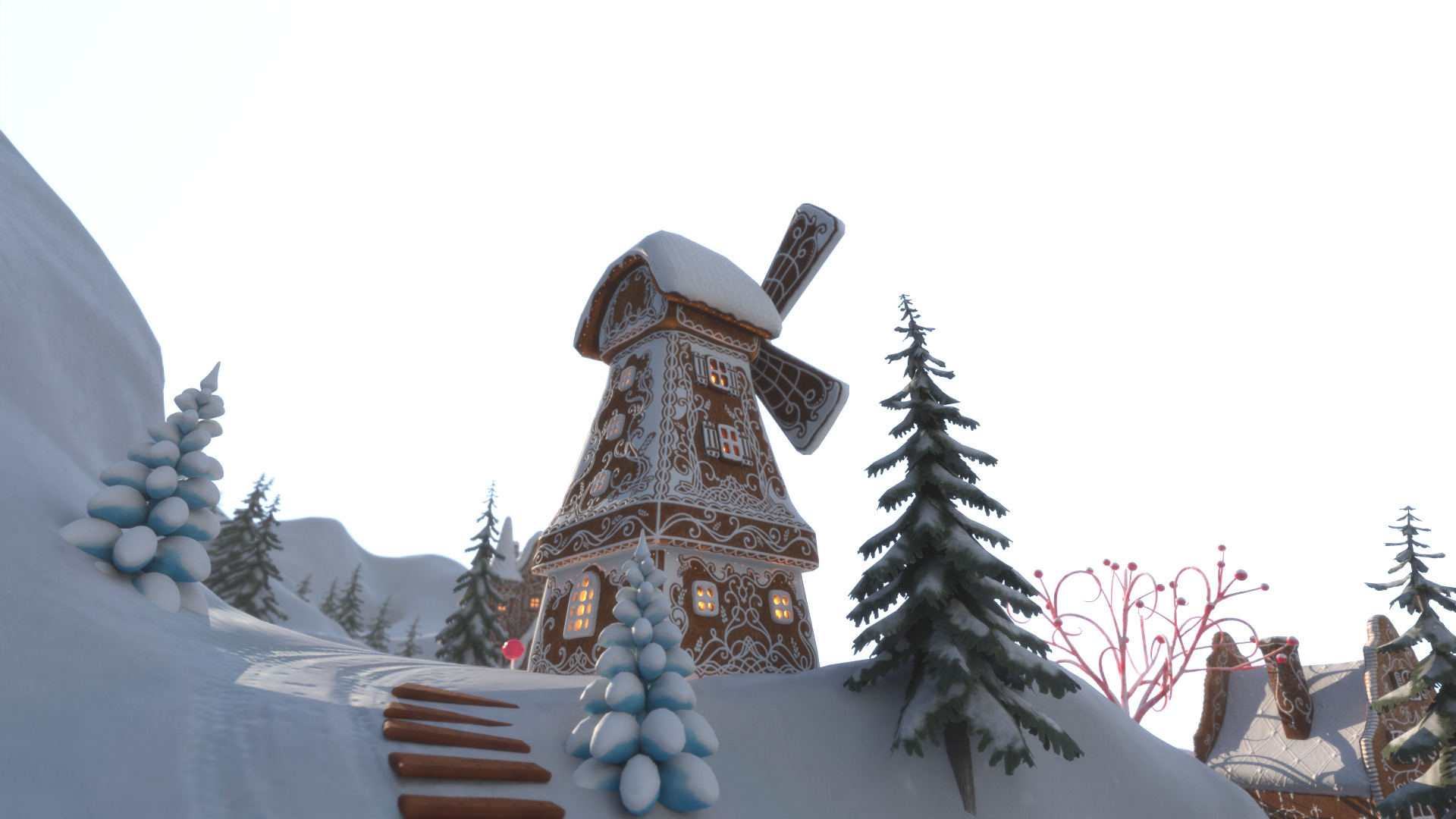 Gingerbread Village Low-poly 3D model_39