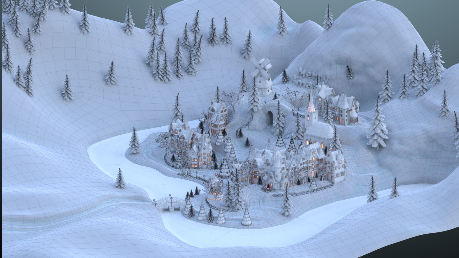 Gingerbread Village Low-poly 3D model_115
