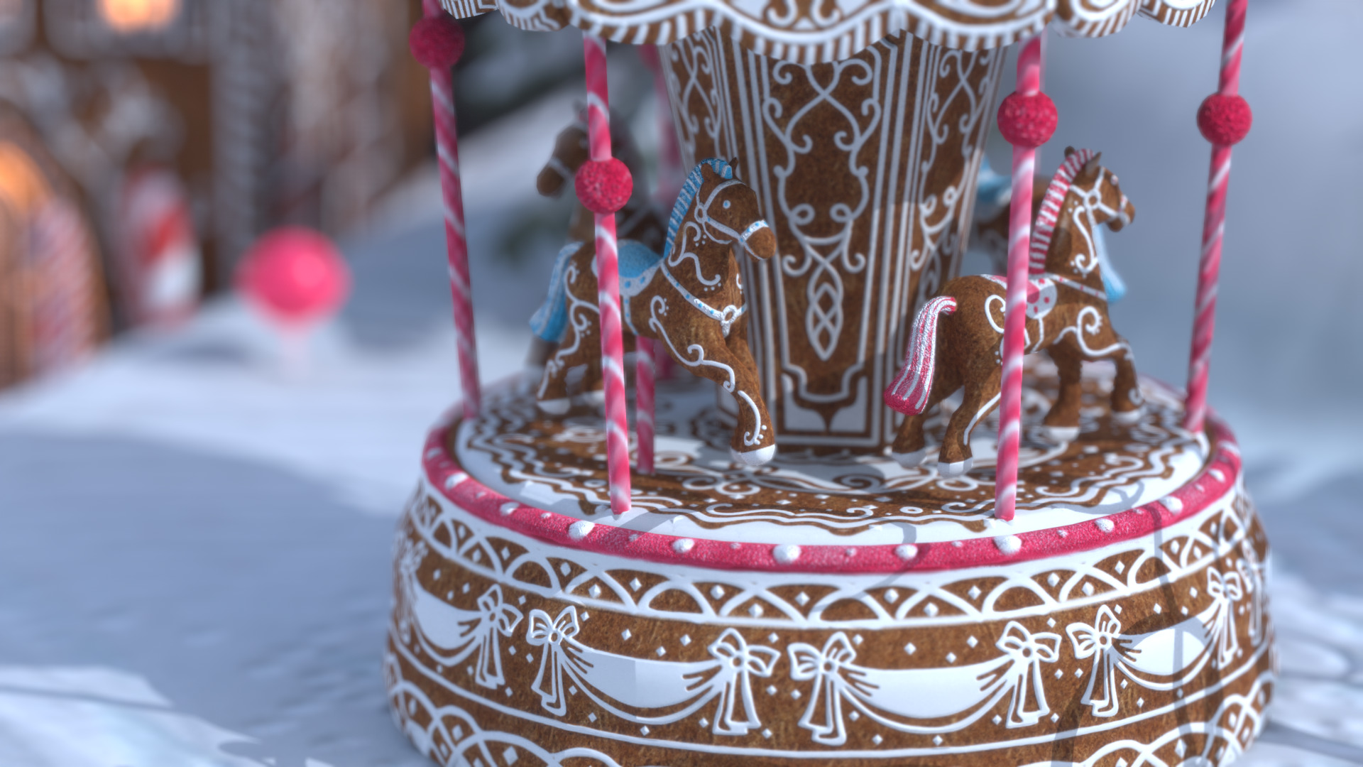 Gingerbread Village Low-poly 3D model_36