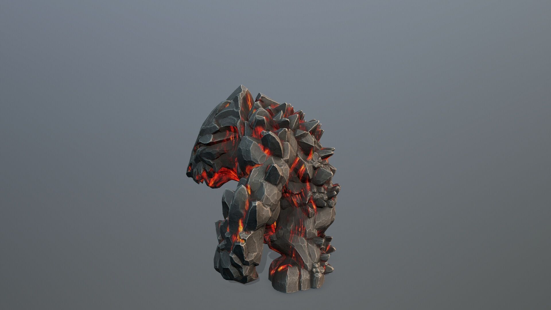 lava monster Low-poly 3D model_4