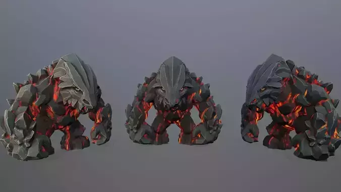 lava monster Low-poly 3D model