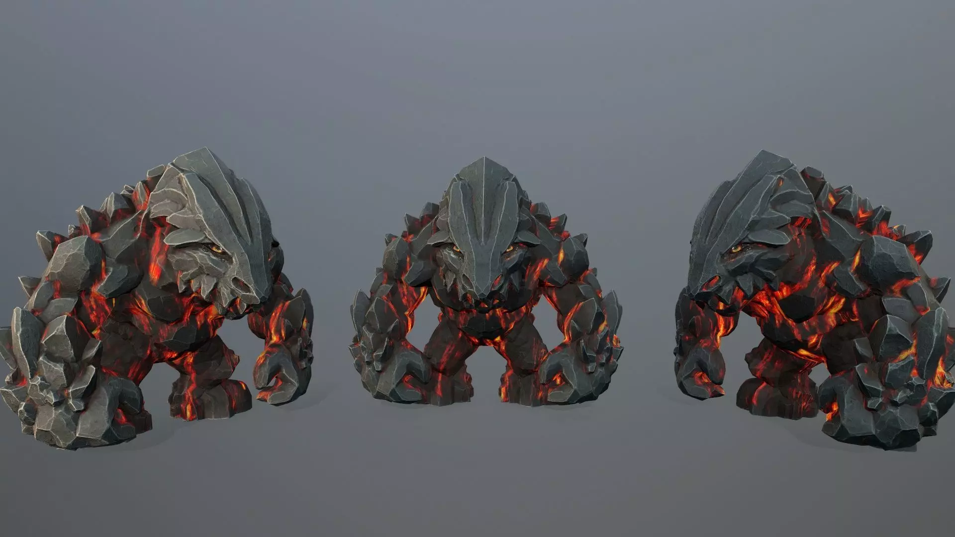 lava monster Low-poly 3D model_0
