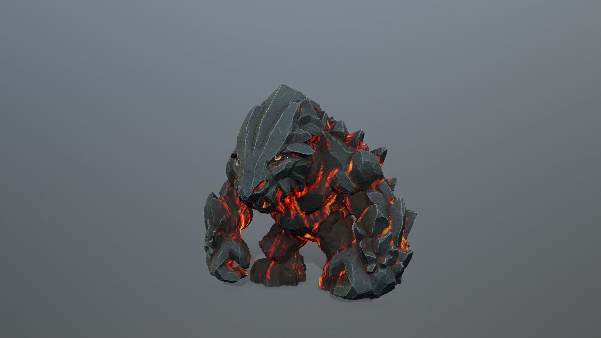 lava monster Low-poly 3D model_2