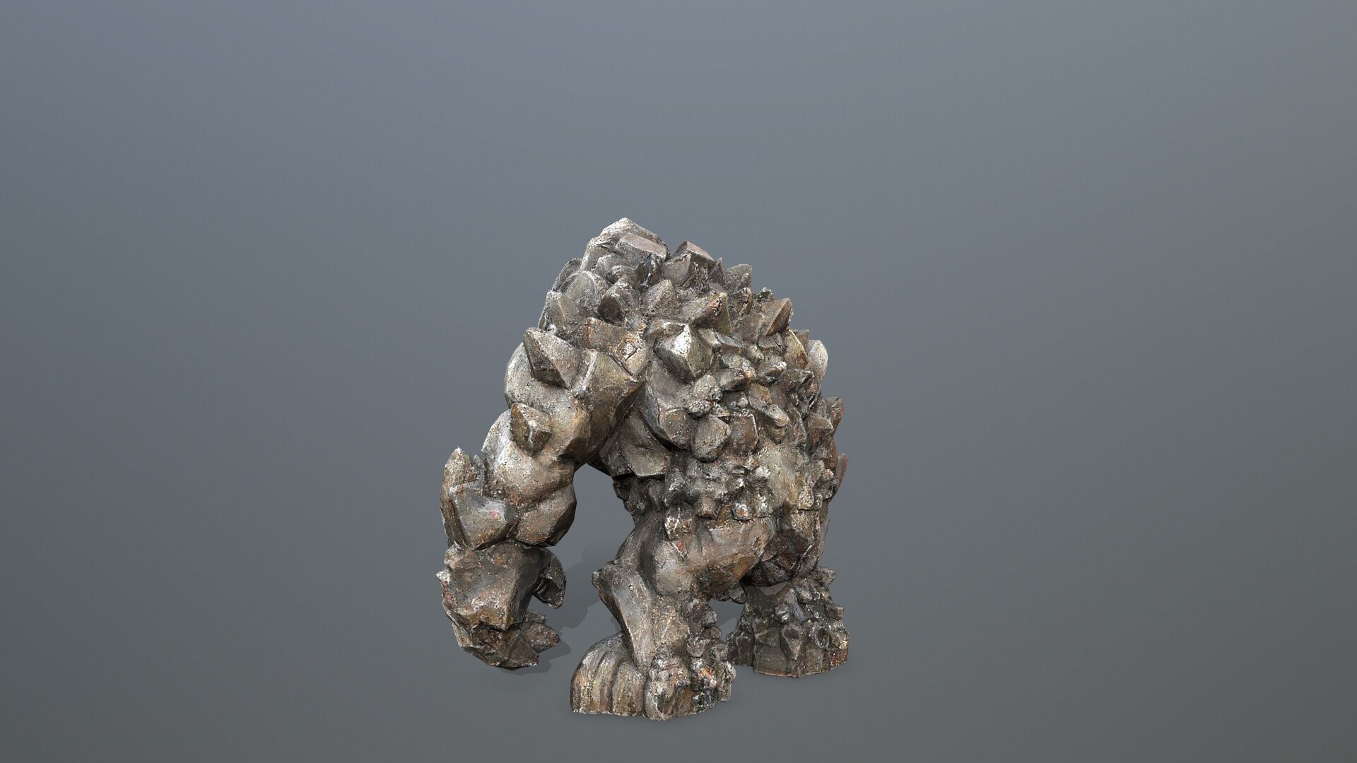 stone monster Low-poly 3D model_5