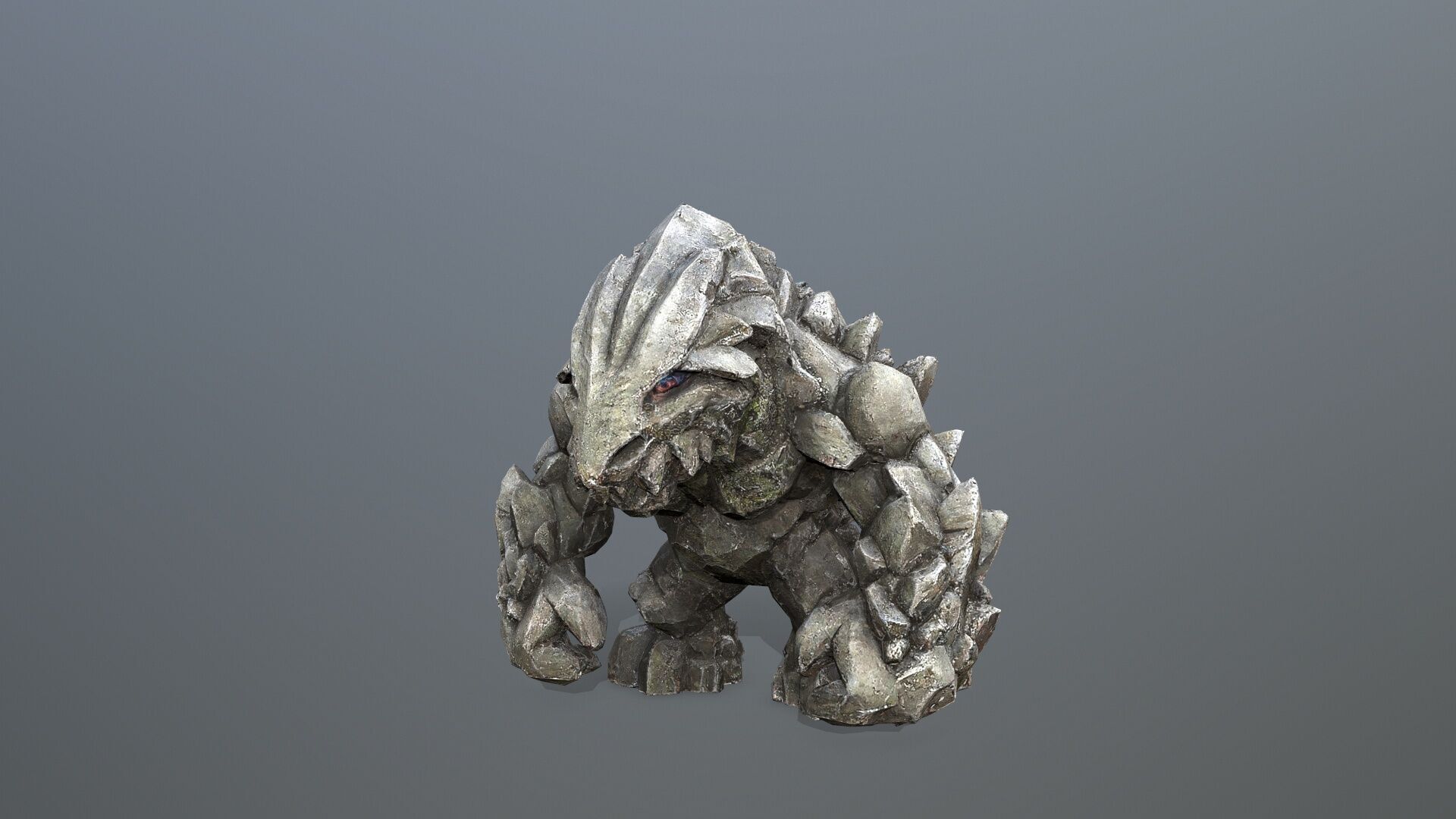 stone monster Low-poly 3D model_2