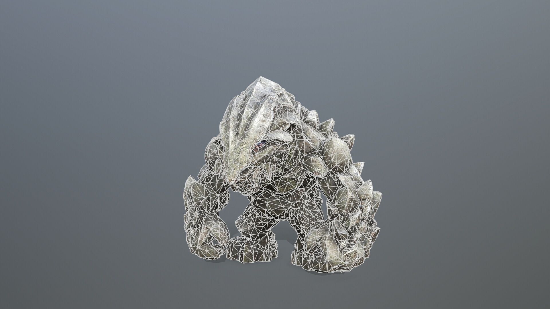 stone monster Low-poly 3D model_11