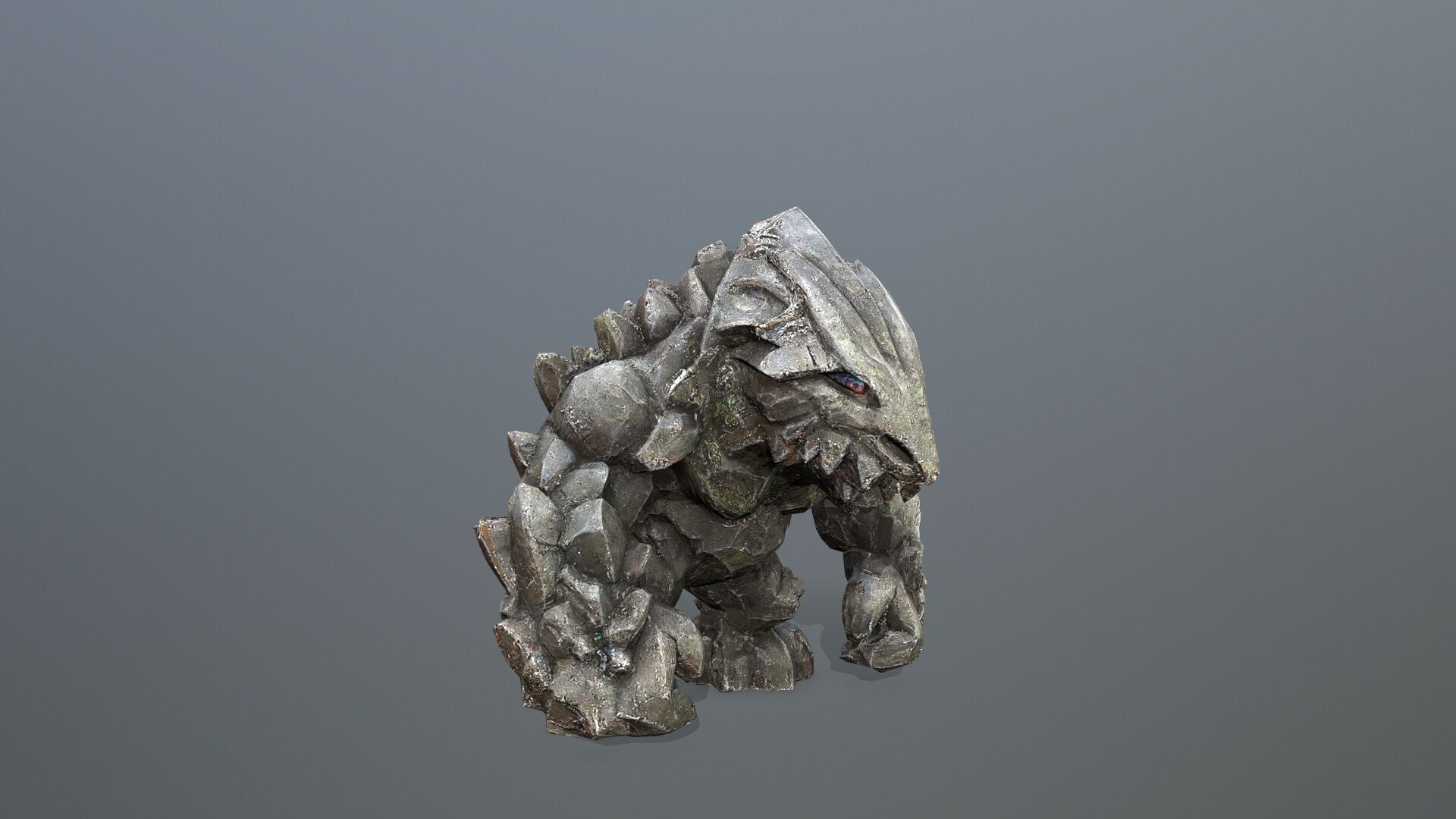 stone monster Low-poly 3D model_9