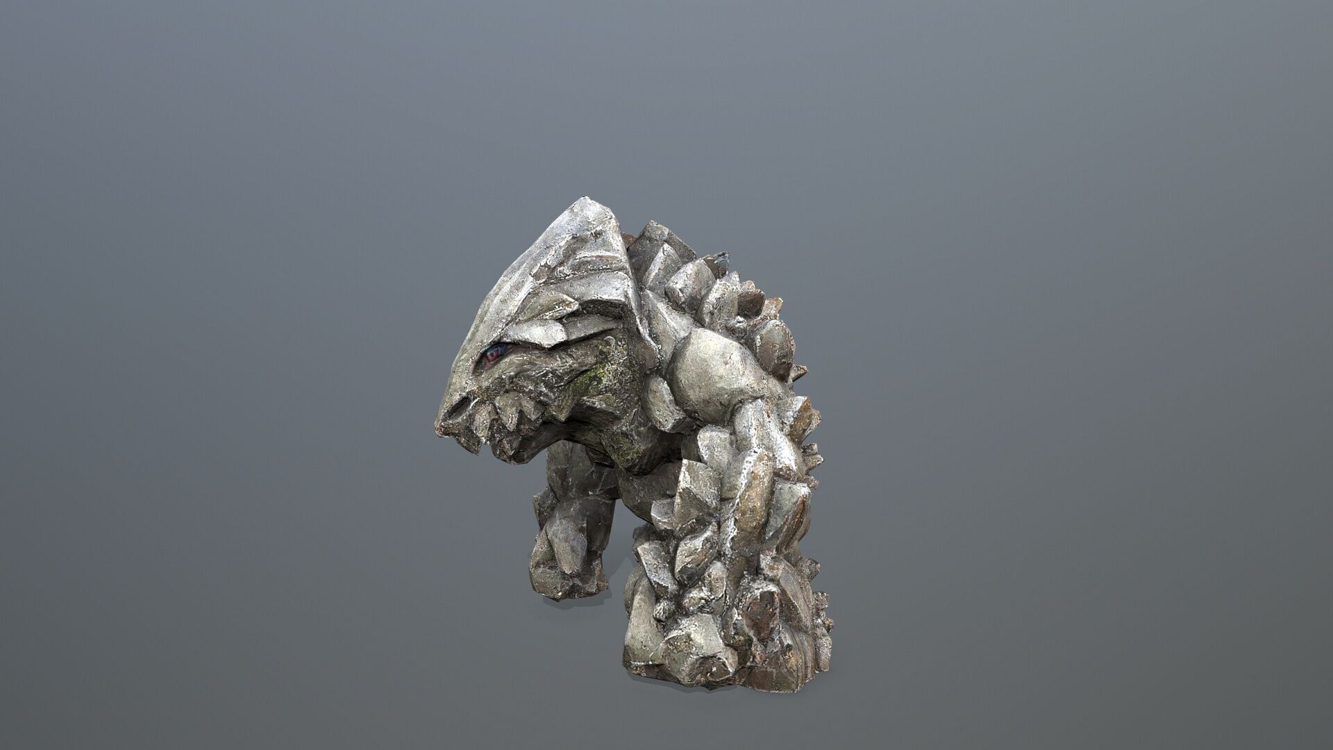 stone monster Low-poly 3D model_3