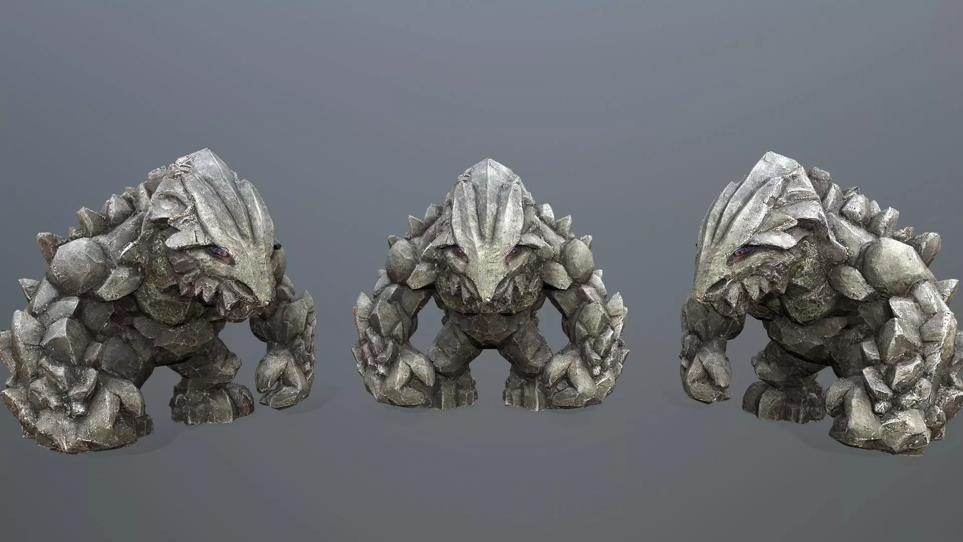 stone monster Low-poly 3D model_0