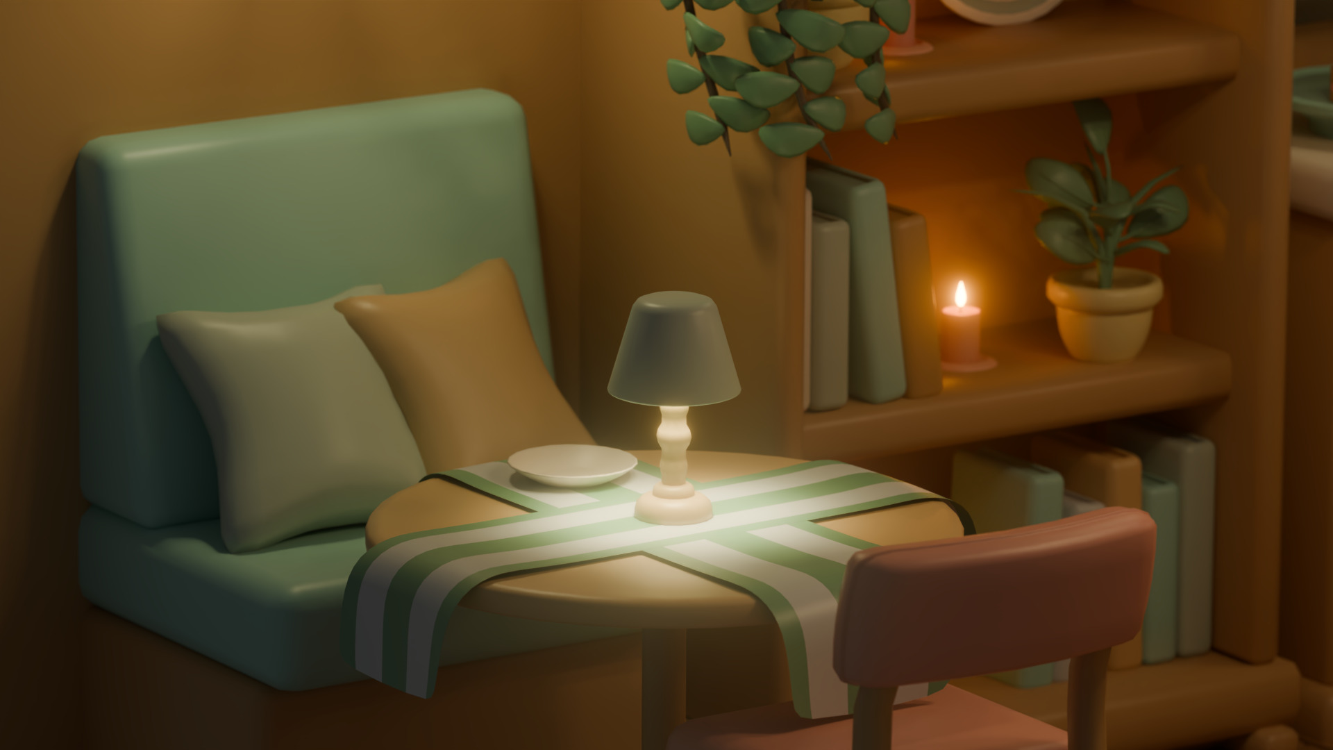 Cozy Cafe 3D Game Asset Pack Low-poly 3D model_7