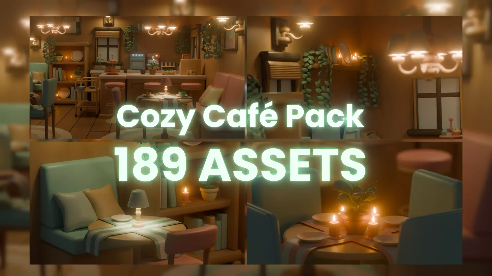 Cozy Cafe 3D Game Asset Pack Low-poly 3D model_0