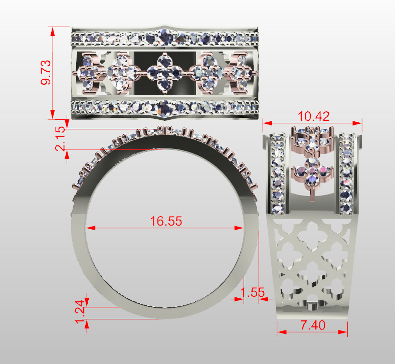 Ladies Ring Elegant and Beautiful 3D print model_4