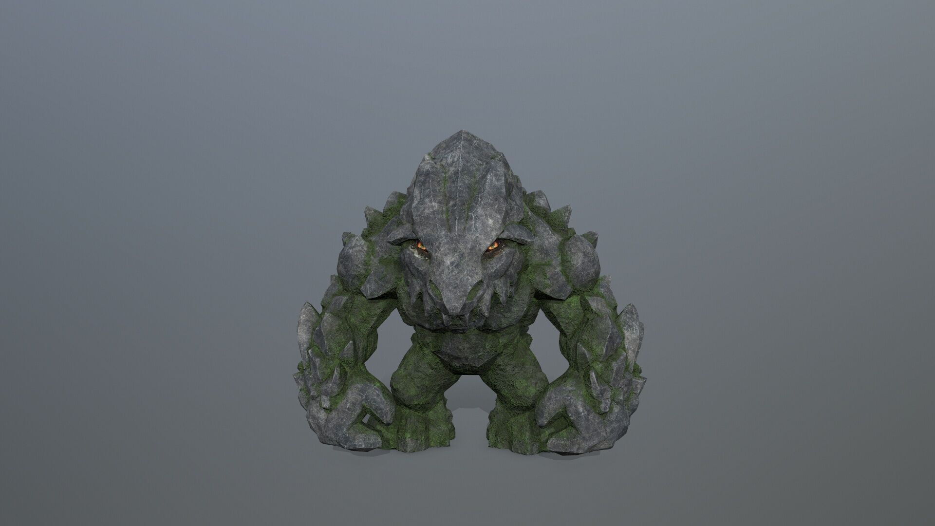 stone monster  Low-poly 3D model_10