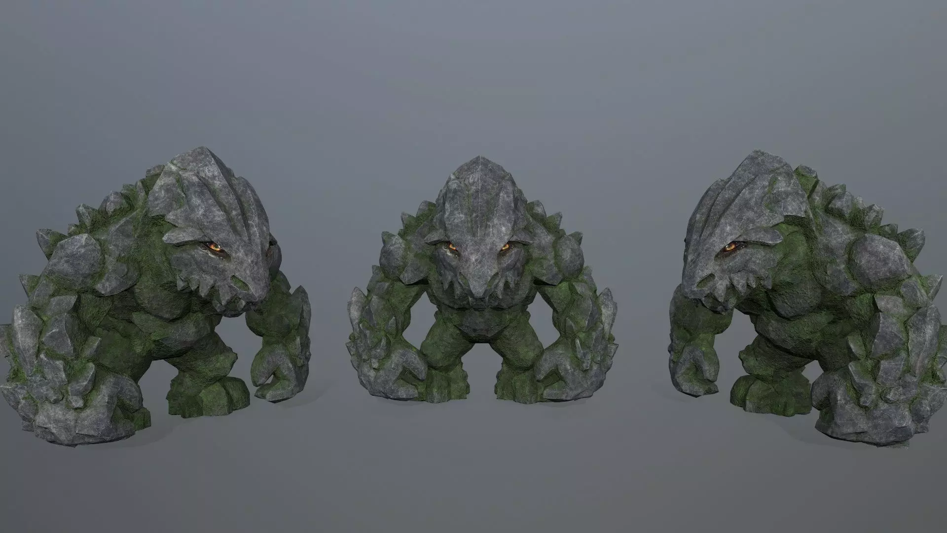 stone monster  Low-poly 3D model_0