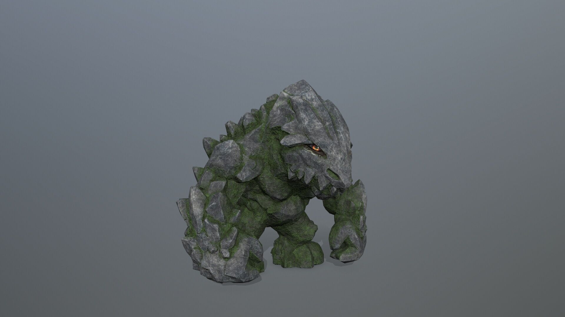 stone monster  Low-poly 3D model_9