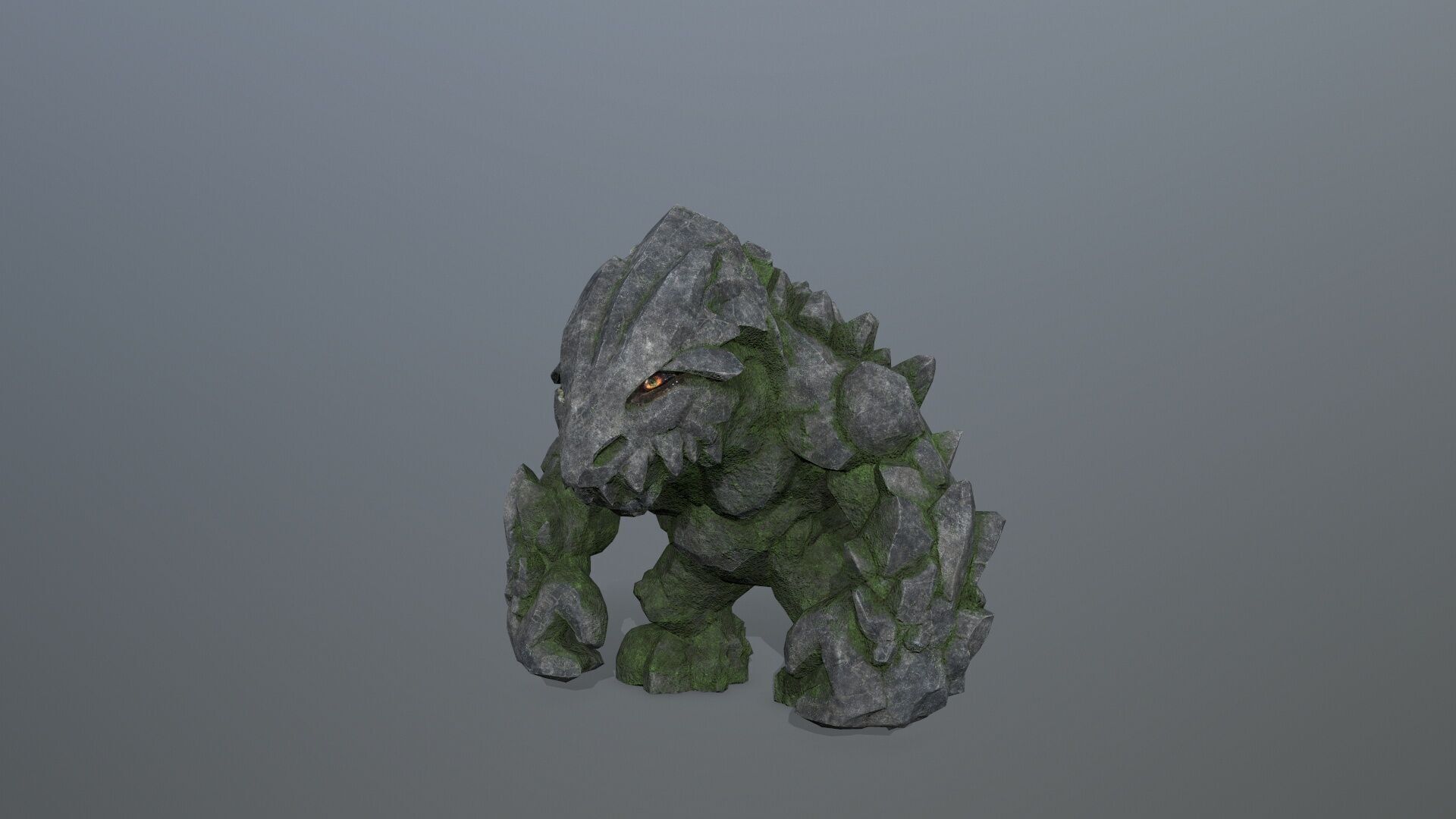 stone monster  Low-poly 3D model_2