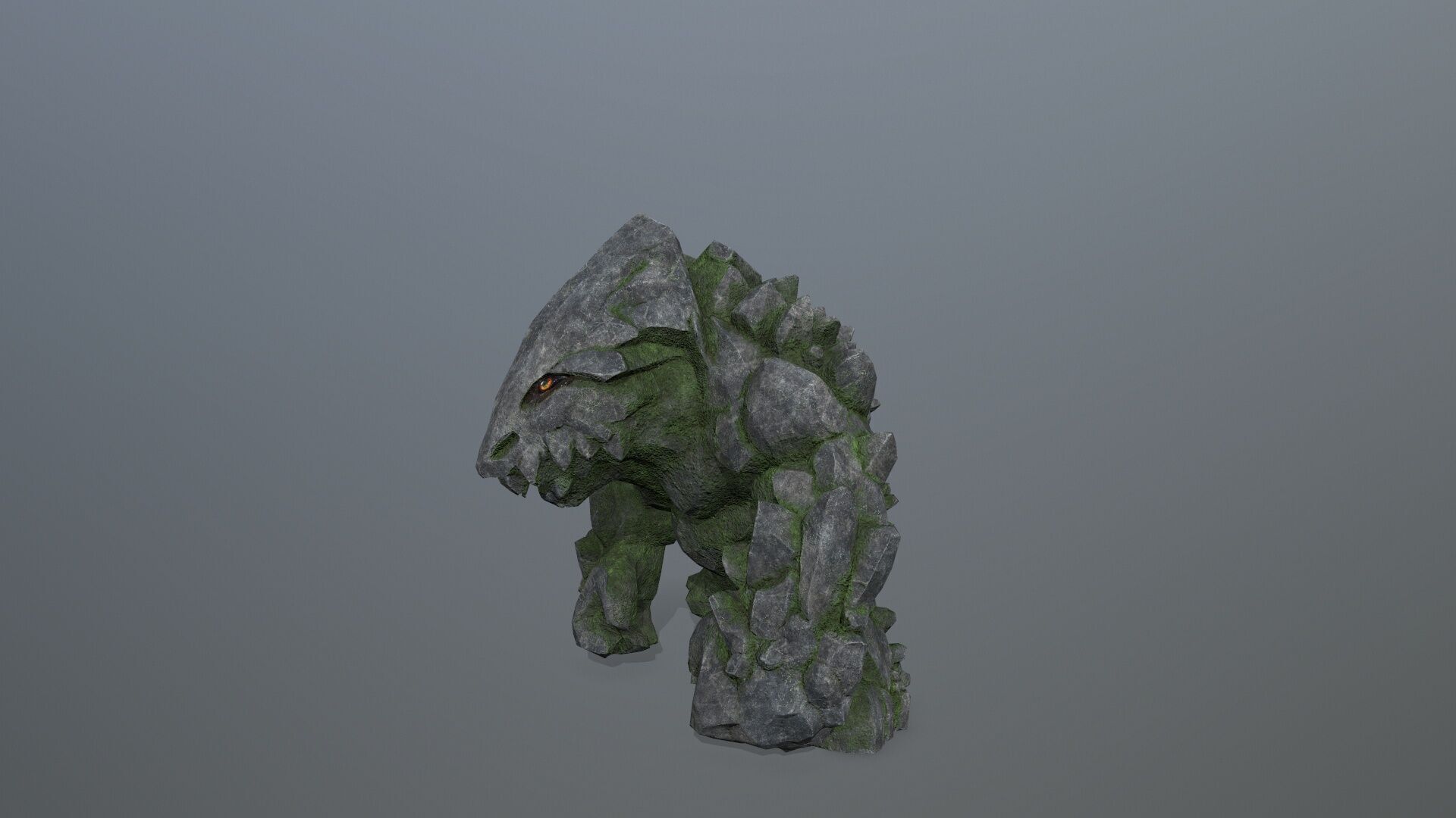 stone monster  Low-poly 3D model_3