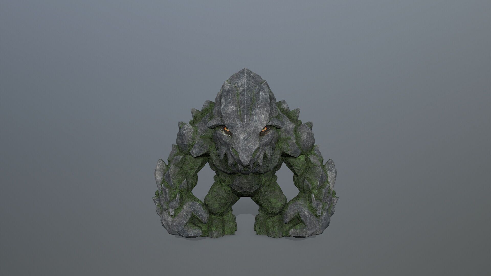 stone monster  Low-poly 3D model_1