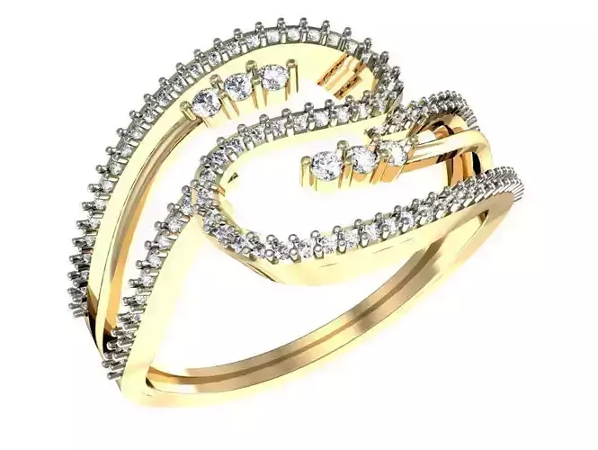 Elegant Round Cut Diamond Ladies Ring