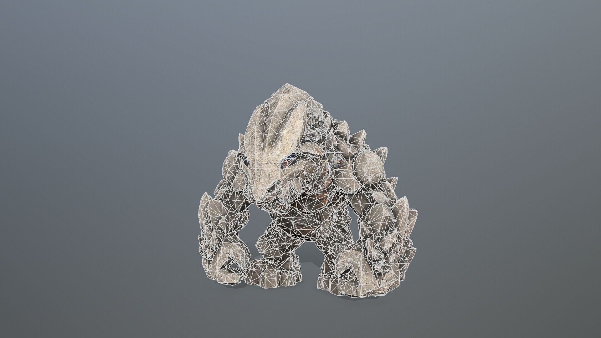 stone monster  Low-poly 3D model_11