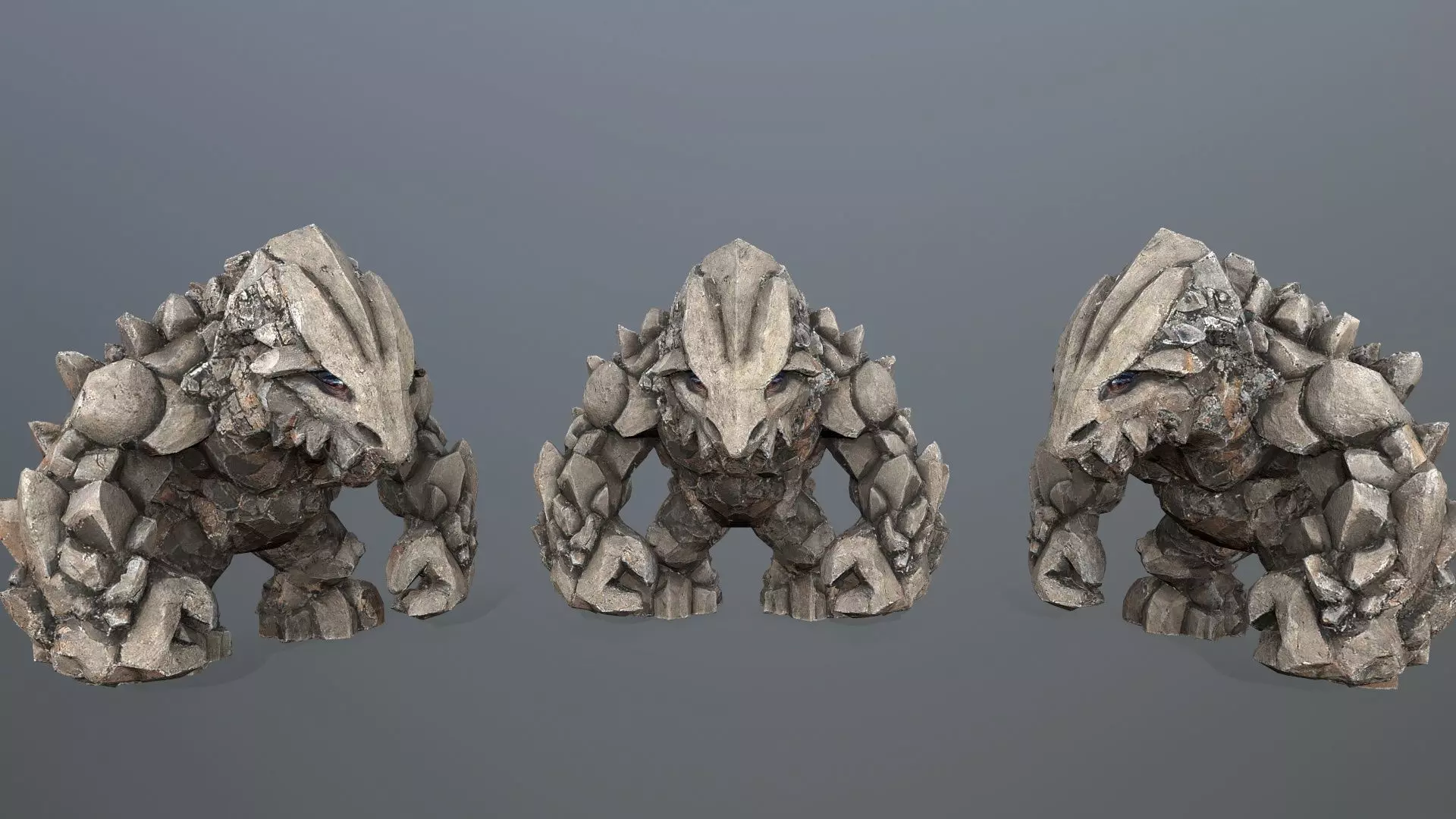 stone monster  Low-poly 3D model_0