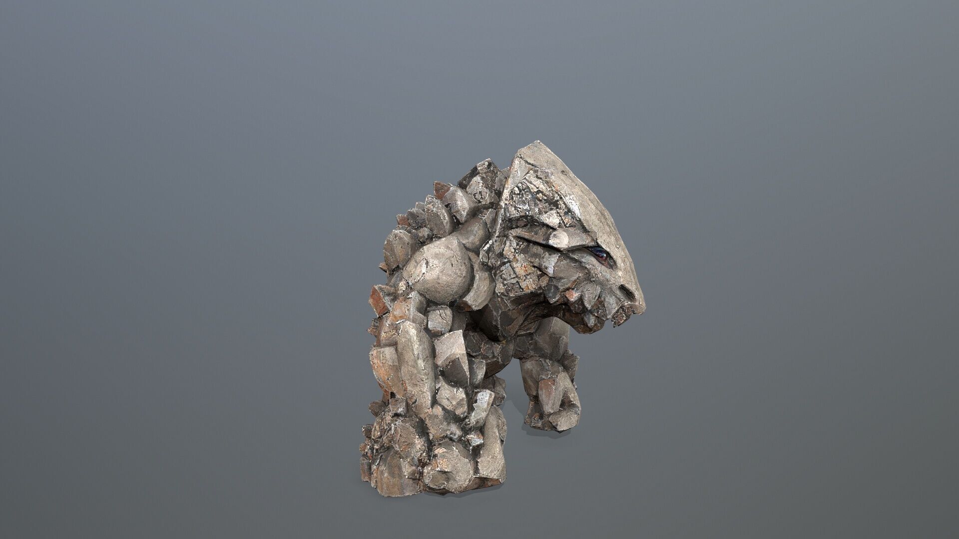 stone monster  Low-poly 3D model_8
