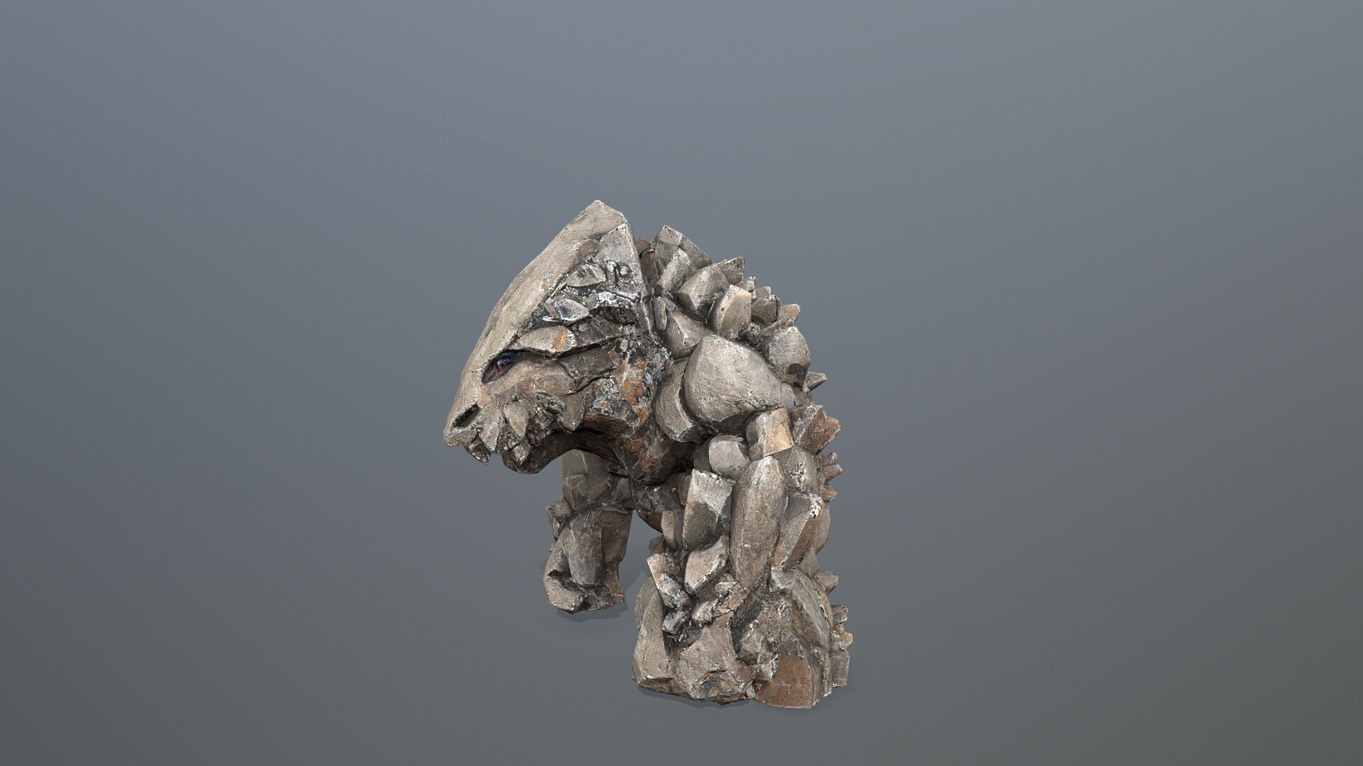 stone monster  Low-poly 3D model_3