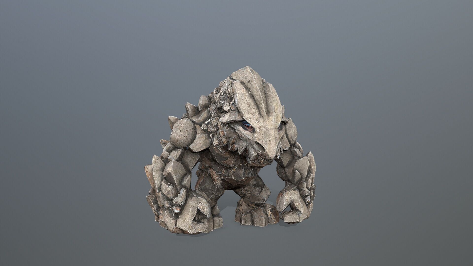 stone monster  Low-poly 3D model_9