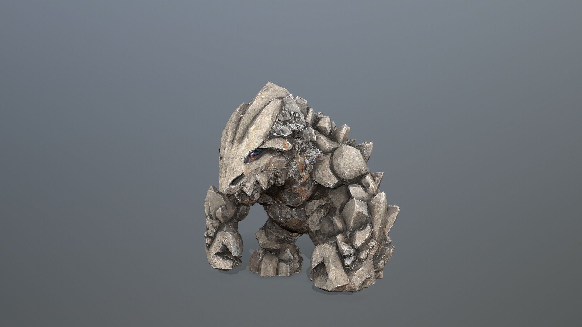 stone monster  Low-poly 3D model_2