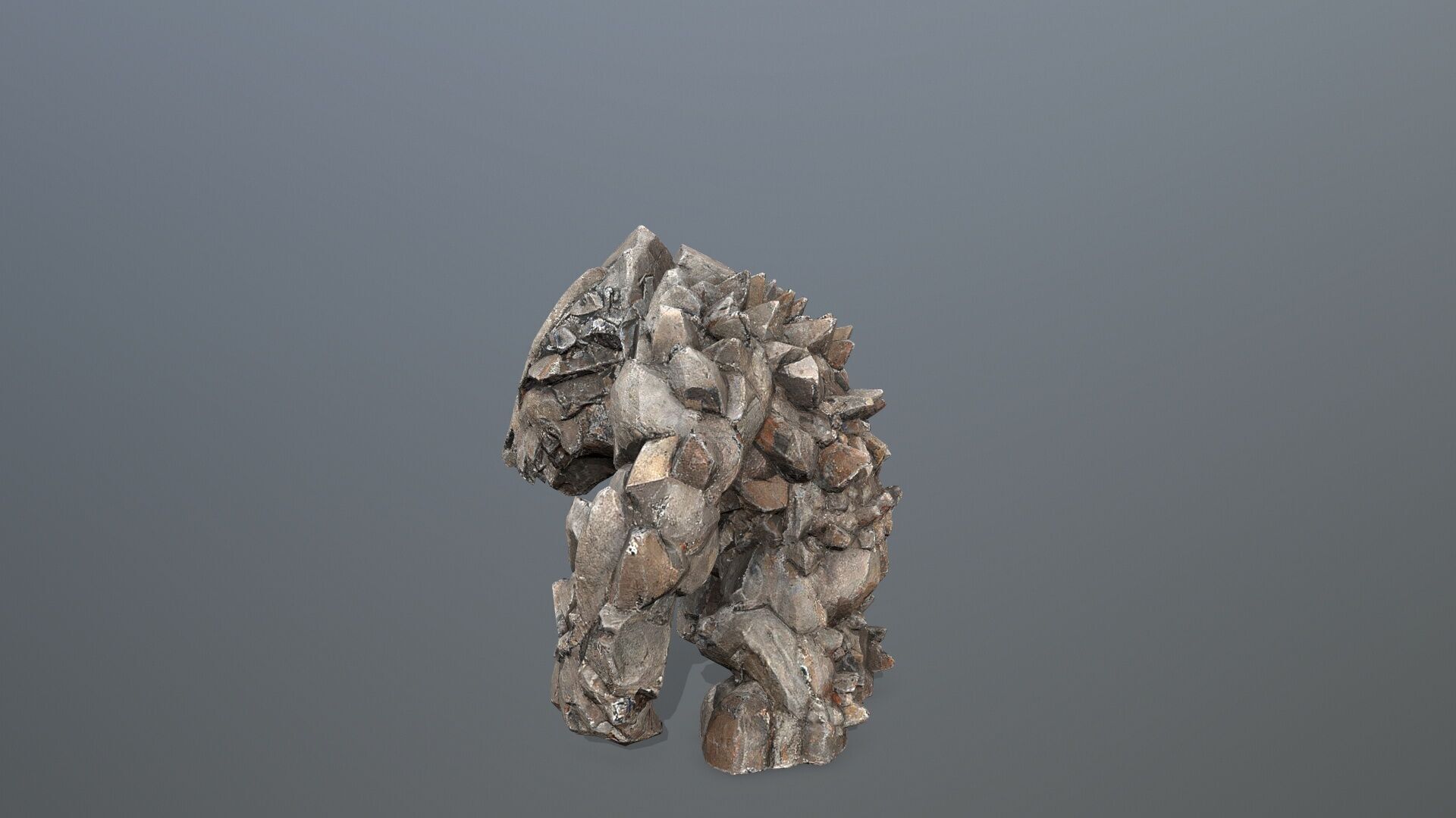 stone monster  Low-poly 3D model_4