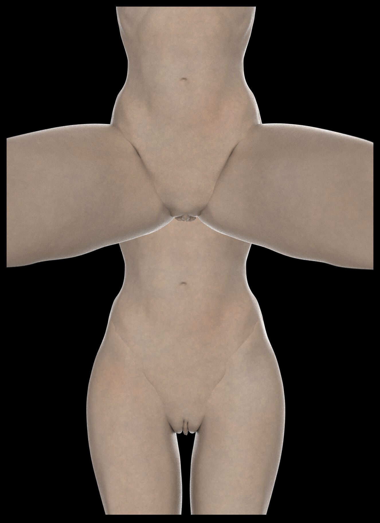 HANNAH- ZBRUSH VDM- OBJ- FEMALE ANATOMY 3D model_5