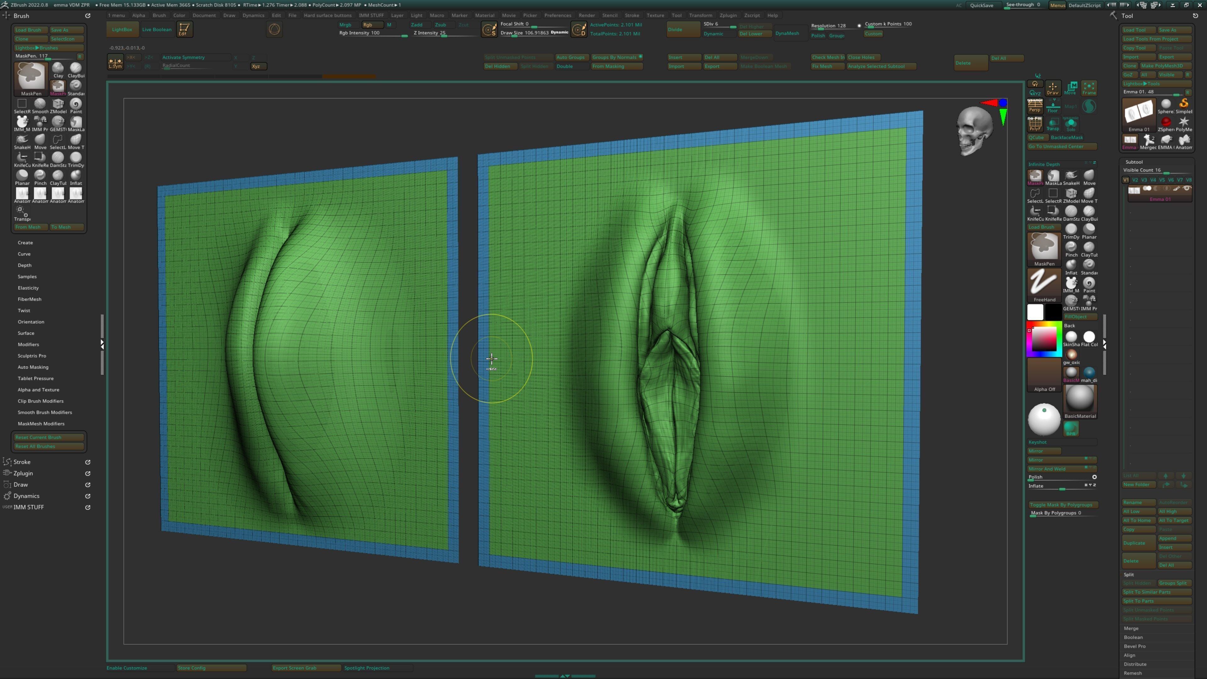 EMMA- ZBRUSH VDM- OBJ- FEMALE ANATOMY 3D model_7