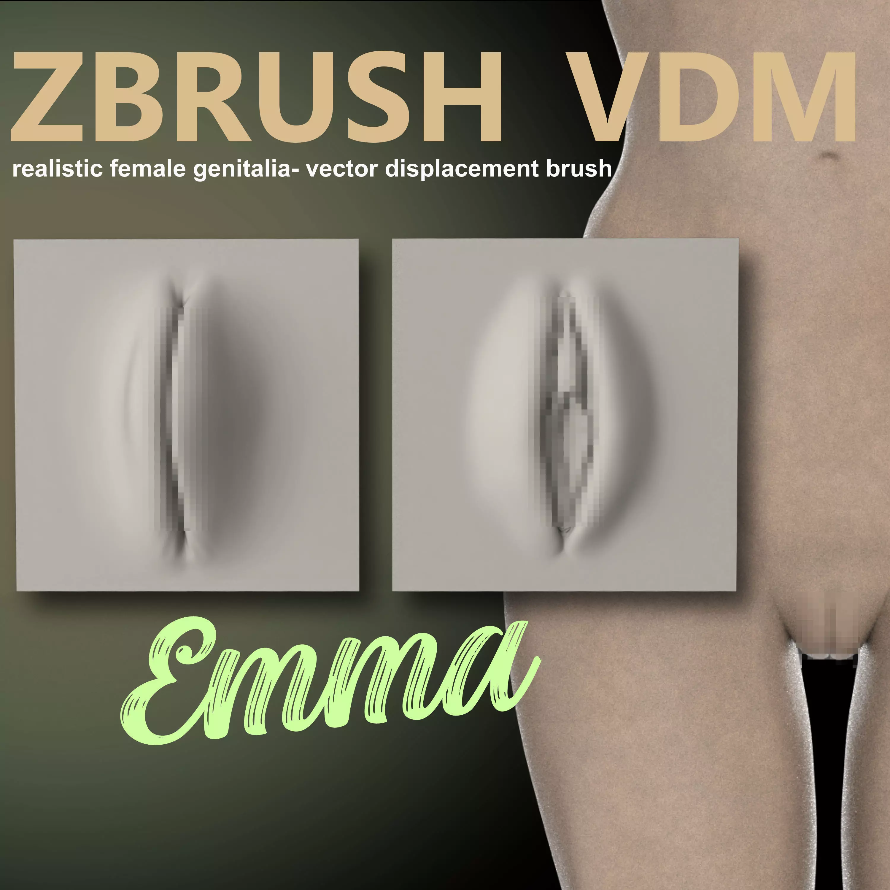 EMMA- ZBRUSH VDM- OBJ- FEMALE ANATOMY 3D model_0