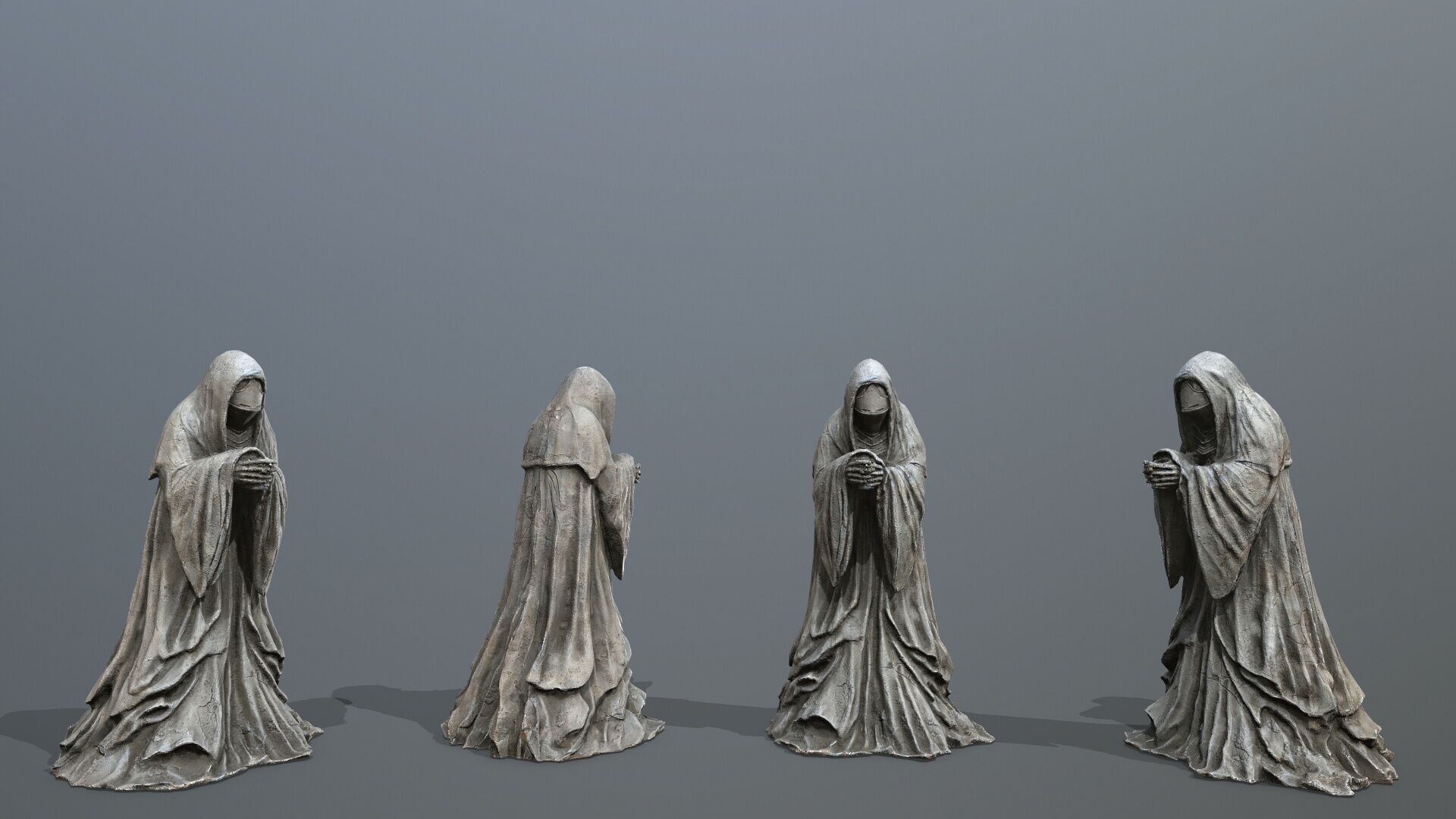 Ruin set Low-poly 3D model_2