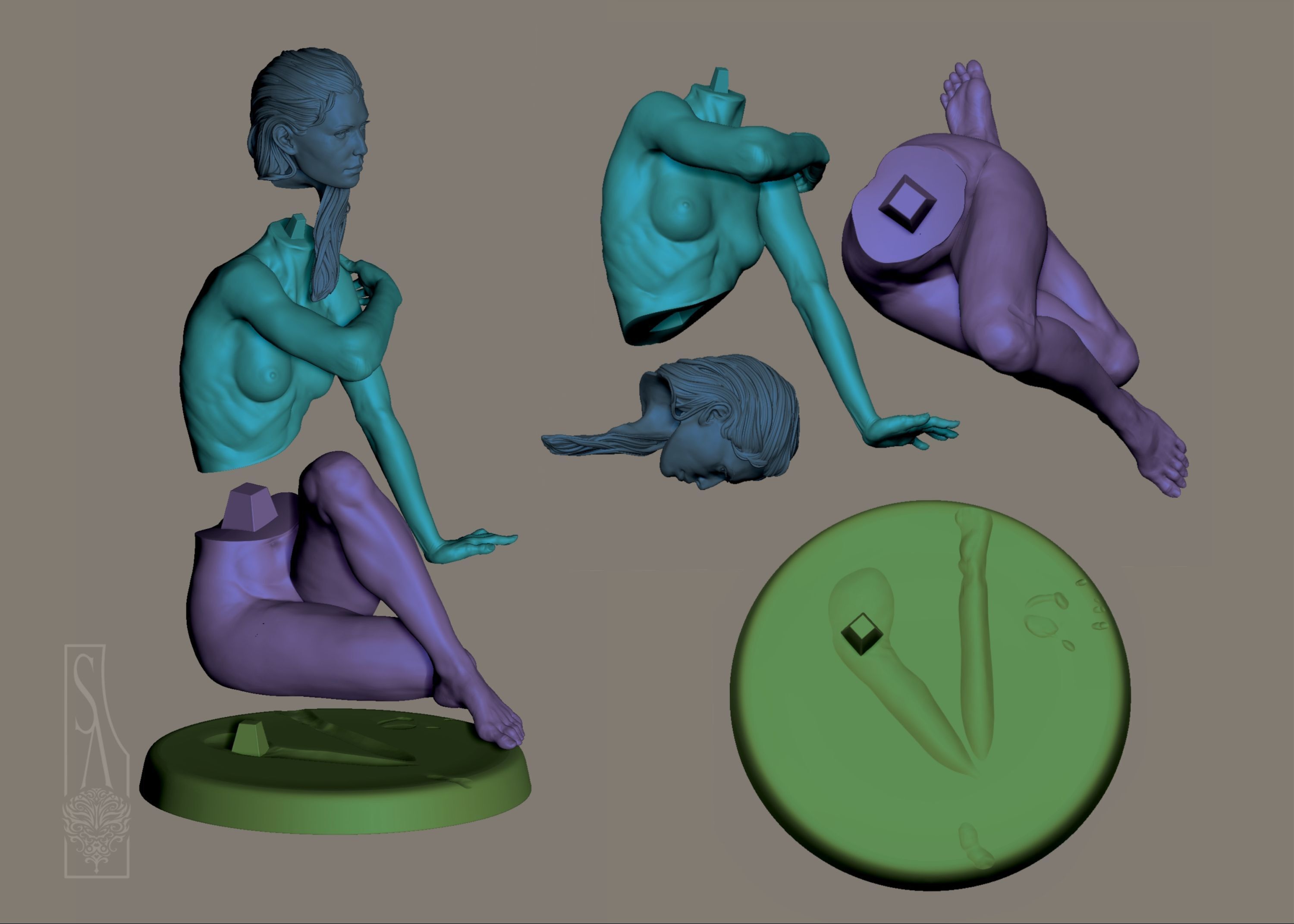 The Pondering Muse - 3D print model 3D model_9