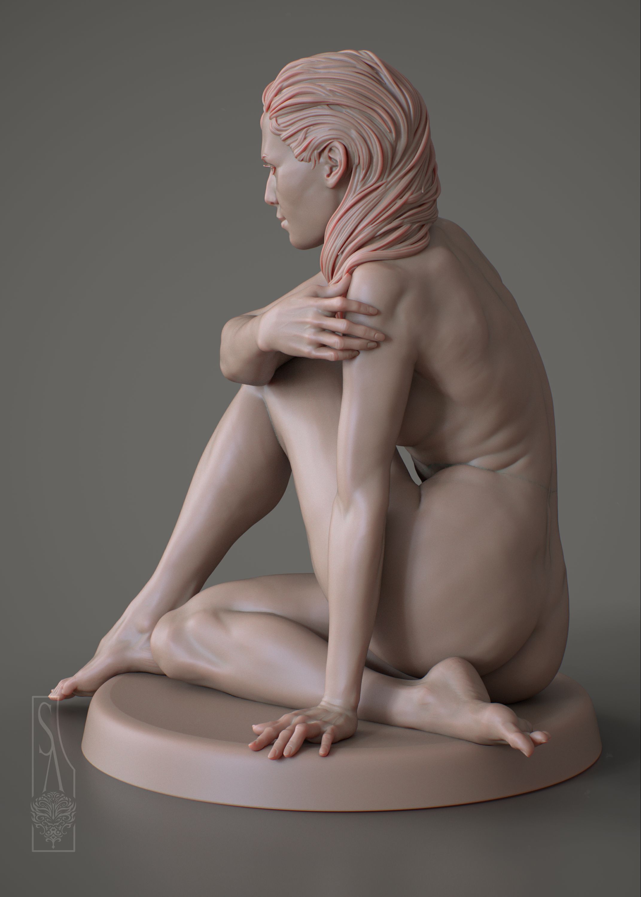 The Pondering Muse - 3D print model 3D model_2