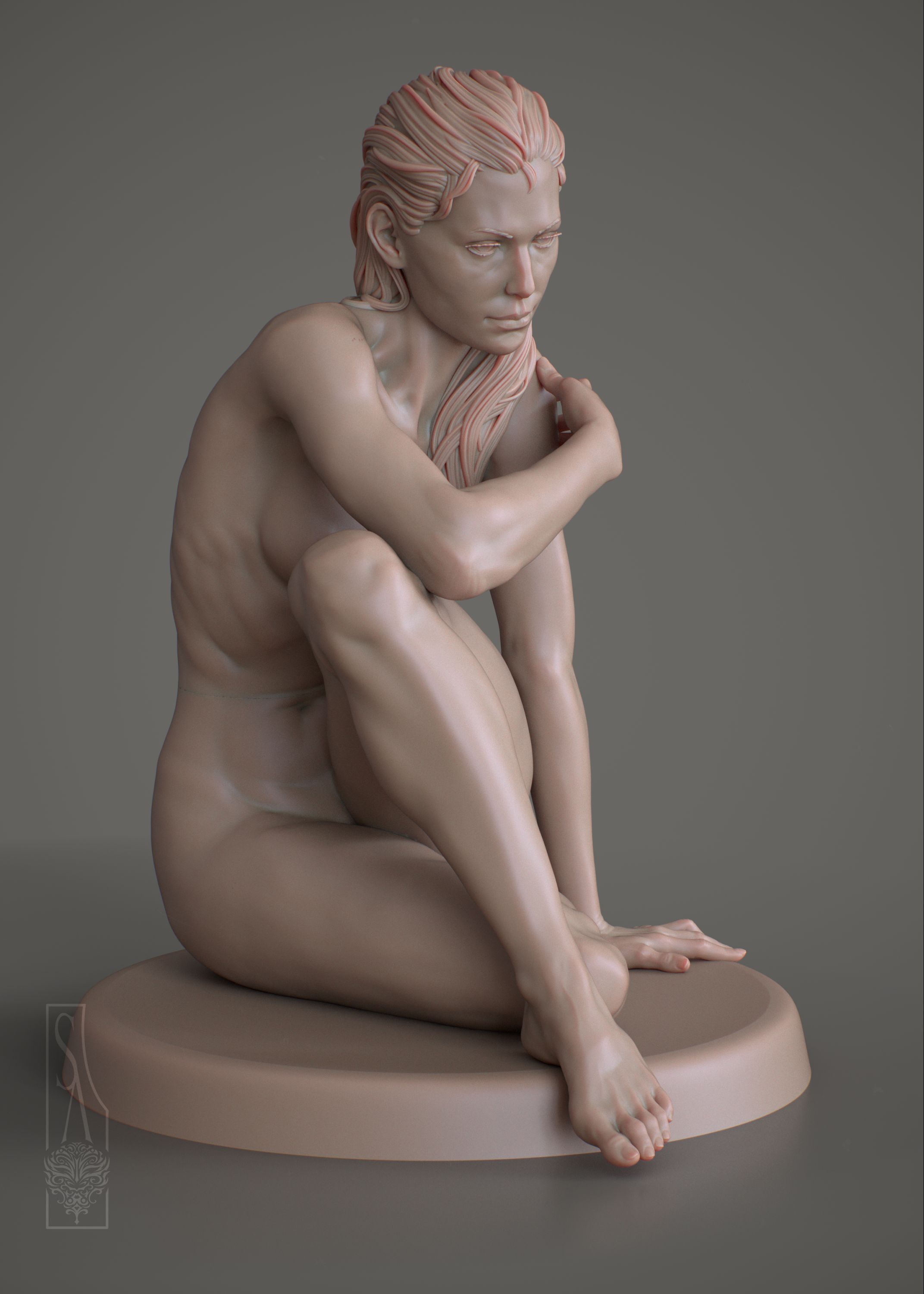 The Pondering Muse - 3D print model 3D model_1