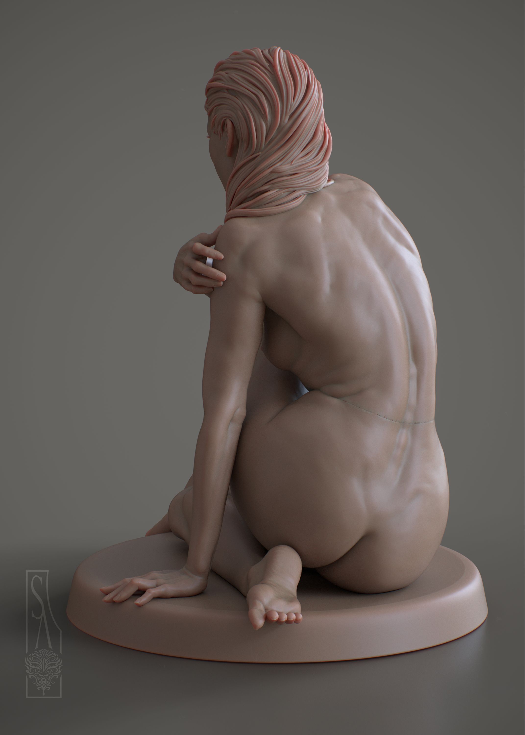 The Pondering Muse - 3D print model 3D model_3