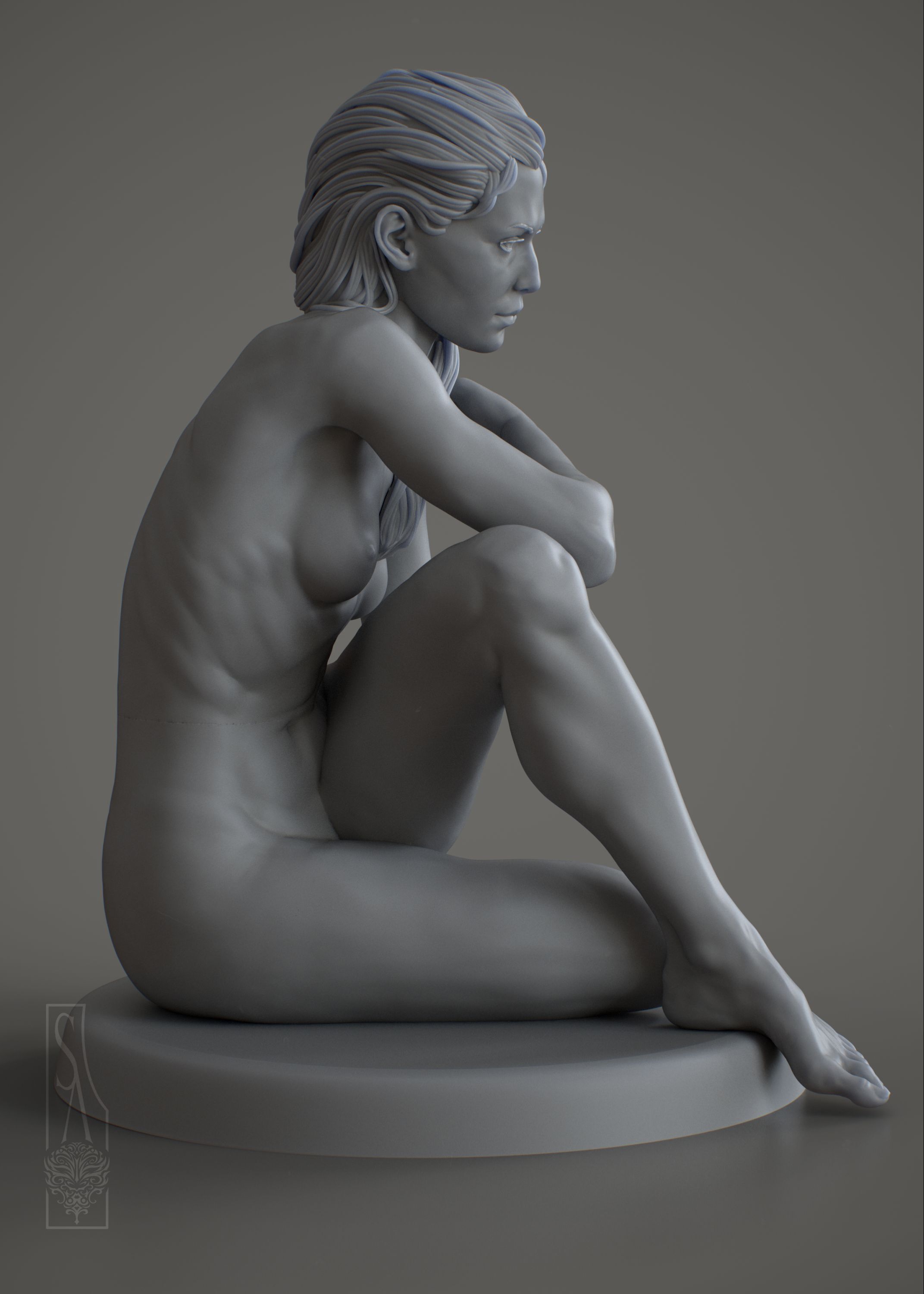 The Pondering Muse - 3D print model 3D model_6