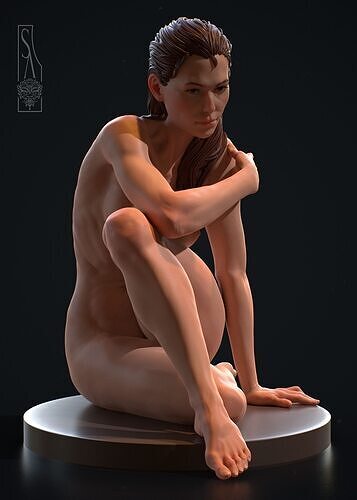 The Pondering Muse - 3D print model 3D model
